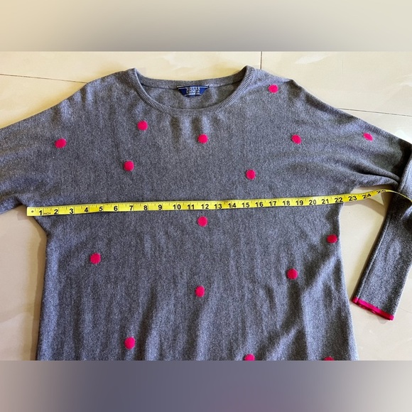 Joules Knitwear Crafted from Finest Yarns gray pink dots cotton polyester wool - Picture 6 of 16